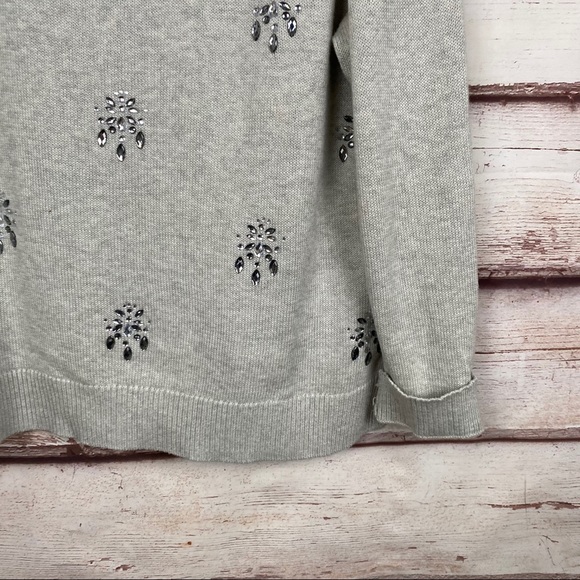 Lane Bryant Light Gray Crystal Detail Sweater - Picture 4 of 15